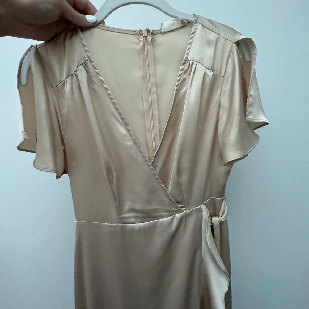 Altar'd State. Champagne Silk Maxi dress. Size Small